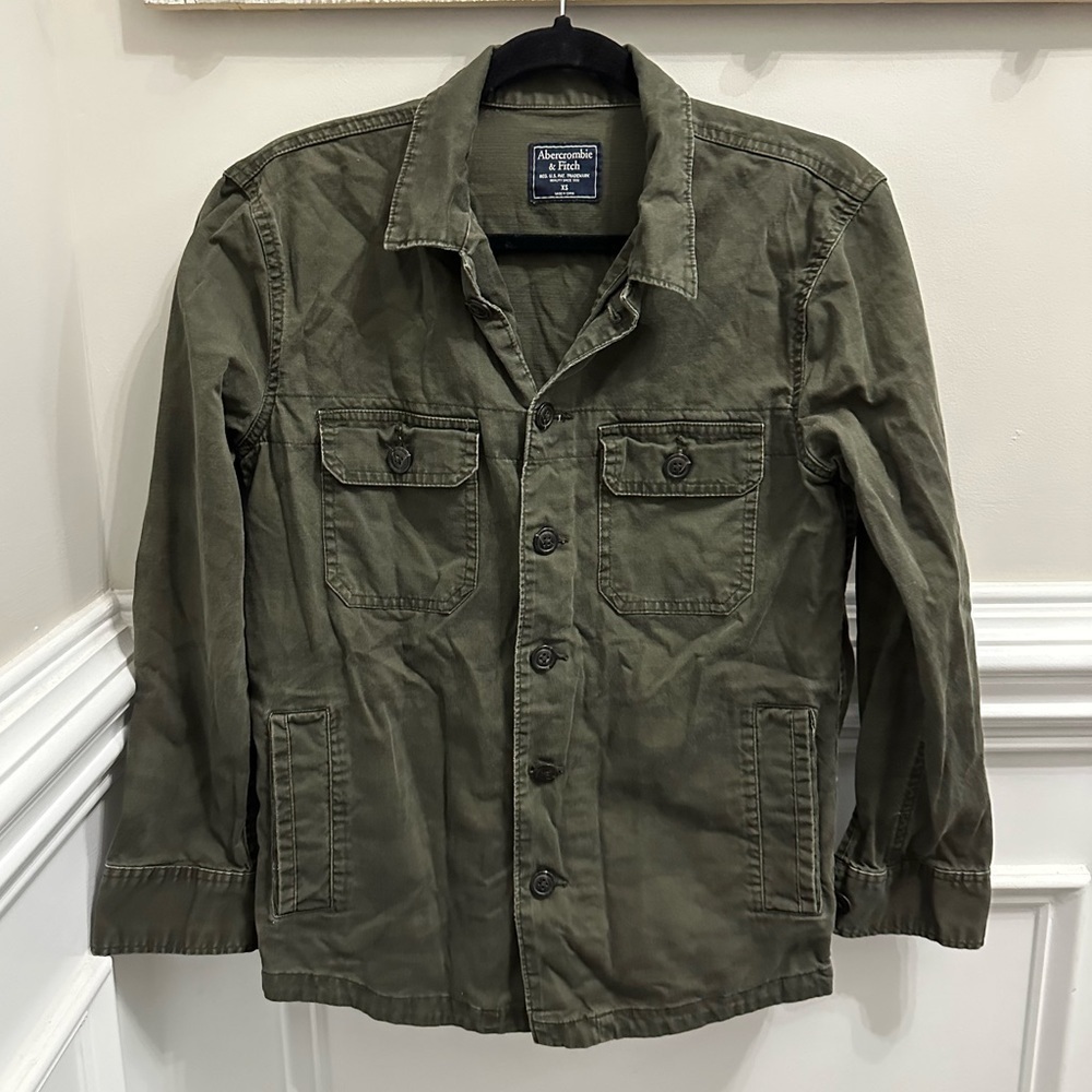 Abercrombie & Fitch Army Green Utility Grunge Button up Top or Jacket size XS